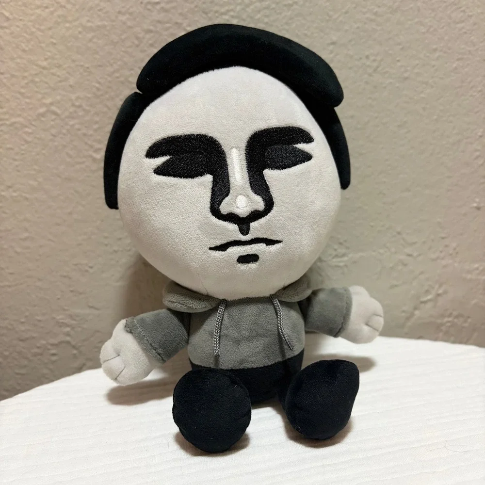 Limited Edition Creator Plush Toy Monochrome Character in Grey Hoodie 9 Inch